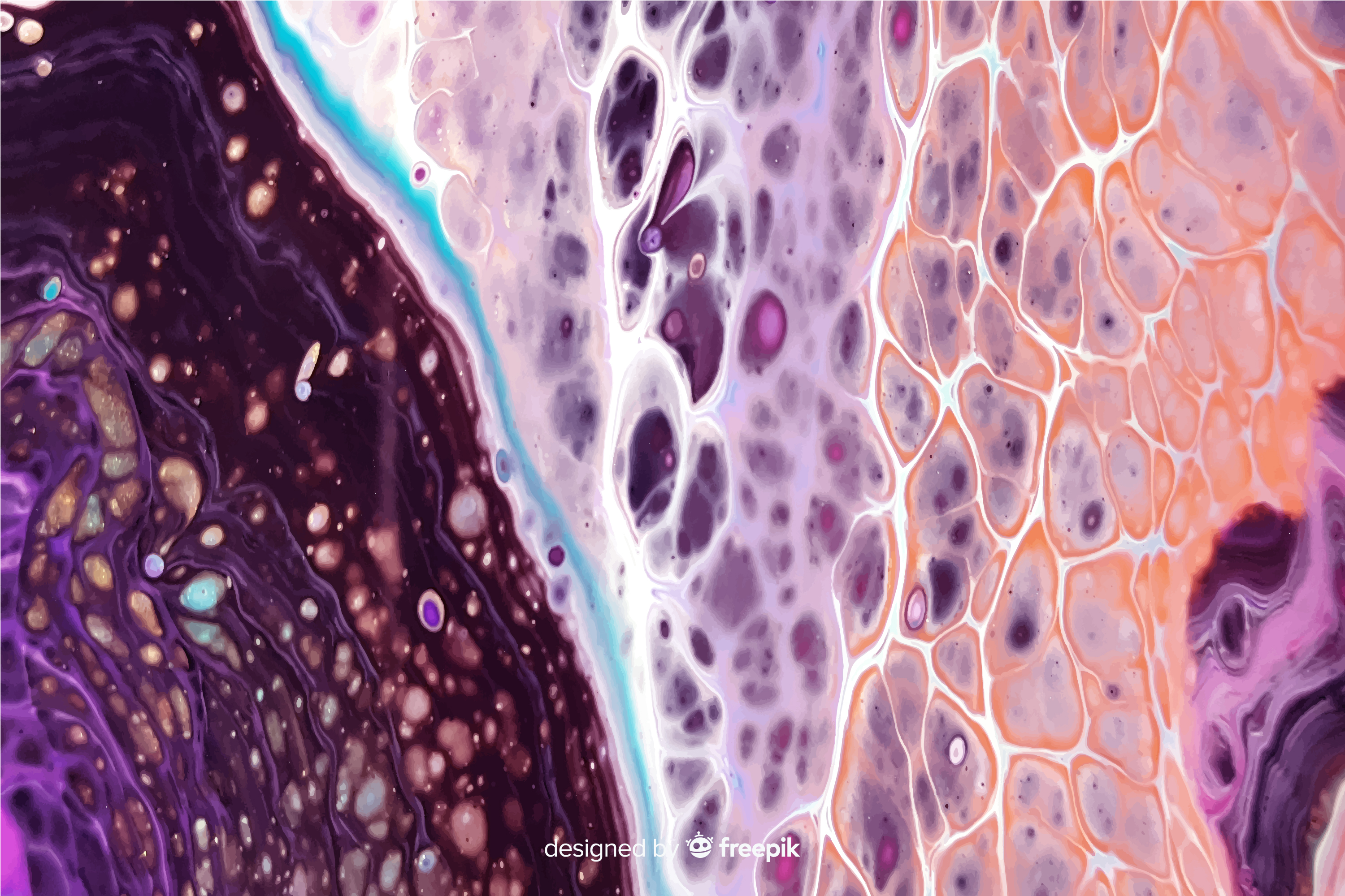 Texture abstraite aux tons violets et orangés représentant le mouvement des équipes hospitalières